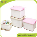 Caja de almacenamiento plástica colorida de los PP del hogar colorido grande del nuevo diseño para el hogar